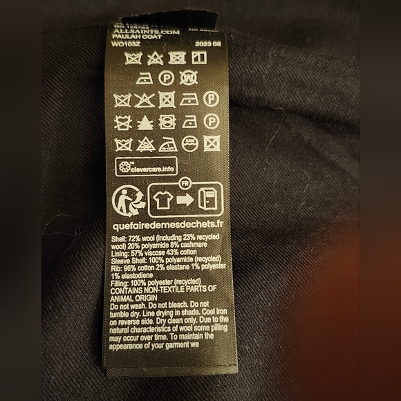 AllSaints "Paulah" Brown Wool Blend Double Breasted Long Coat Sz.US 6/38 EU $625 - Picture 11 of 12